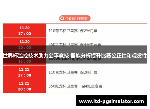 世界杯监控技术助力公平竞技 智能分析提升比赛公正性和观赏性