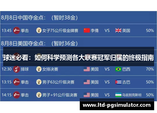 球迷必看：如何科学预测各大联赛冠军归属的终极指南