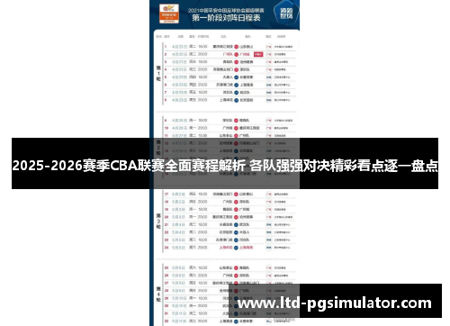 2025-2026赛季CBA联赛全面赛程解析 各队强强对决精彩看点逐一盘点