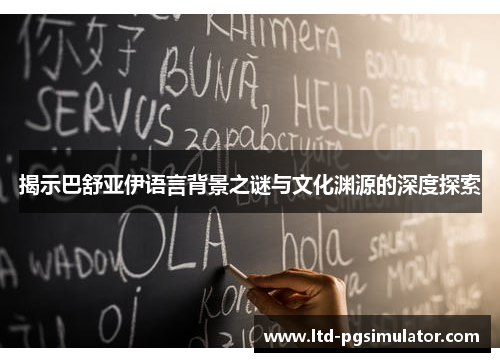 揭示巴舒亚伊语言背景之谜与文化渊源的深度探索